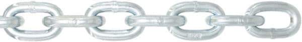 Value Collection - 3/8" Welded High Test Chain - 5,400 Lb Capacity, Grade 40, 75' Long, Zinc Plated Finish - Apex Tool & Supply