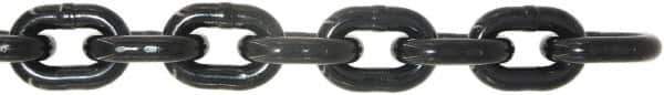 Value Collection - 9/32" Welded Alloy Chain - 3,500 Lb Capacity, Grade 80, 25' Long, Black Lacquer Finish - Apex Tool & Supply