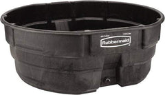 Rubbermaid - 300 Gallon Black Oval Plastic Stock Tank - 25" High x 69" Diam - Apex Tool & Supply