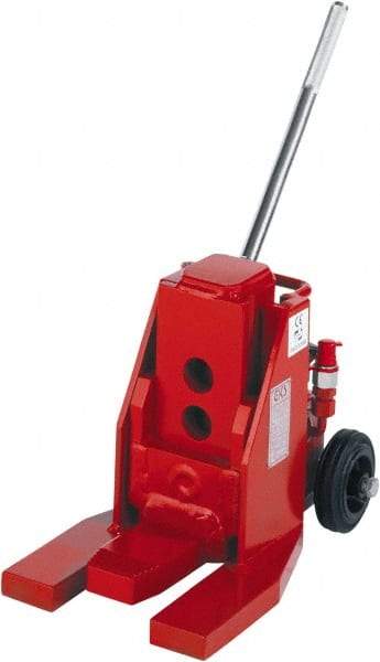 GKS - 5 Ton Capacity Fork Lift Jack - 1.2" to 15.9" High, 5-1/2" Piston Stroke - Apex Tool & Supply
