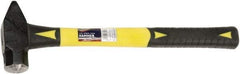 Ability One - 2 Lb Head Forged Steel Cross Pein Hammer - Fiberglass Handle with Grip, 1-3/4" Face Diam, 16" OAL - Apex Tool & Supply