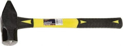 Ability One - 4 Lb Head Forged Steel Cross Pein Hammer - Fiberglass Handle with Grip, 1-3/4" Face Diam, 16" OAL - Apex Tool & Supply