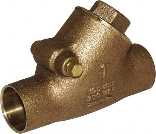 Legend Valve - 1" Lead Free Bronze Check Valve - Y-Pattern, C x C Sweat, 300 WOG - Apex Tool & Supply