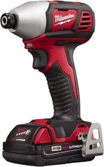 Milwaukee Tool - 18 Volt, 1/4" Drive, 125 Ft/Lb Torque, Cordless Impact Driver - Pistol Grip Handle, 2750 RPM, 2 Lithium-Ion Batteries Included - Apex Tool & Supply