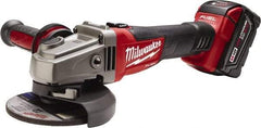 Milwaukee Tool - 4-1/2 & 5" Wheel Diam, 8,500 RPM, Cordless Angle & Disc Grinder - 5/8-11 Spindle, 18 Volts - Apex Tool & Supply