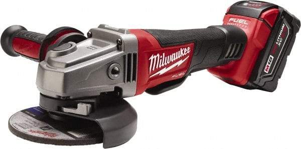 Milwaukee Tool - 4-1/2 & 5" Wheel Diam, 8,500 RPM, Cordless Angle & Disc Grinder - 5/8-11 Spindle, 18 Volts - Apex Tool & Supply