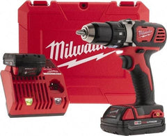 Milwaukee Tool - 18 Volt 1/2" Chuck Pistol Grip Handle Cordless Drill - 0-400 & 0-1800 RPM, Keyless Chuck, Reversible, 2 Lithium-Ion Batteries Included - Apex Tool & Supply