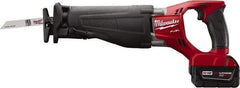 Milwaukee Tool - 18V, 0 to 3,000 SPM, Cordless Reciprocating Saw - 1-1/8" Stroke Length, 18-1/2" Saw Length, 1 Lithium-Ion Battery Included - Apex Tool & Supply