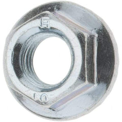Value Collection - M8, 17.5mm Flange Diam, 8mm High, 12mm Across Flats, Flange Nut - Steel, Zinc-Plated Finish, JIS B 1190 - Apex Tool & Supply