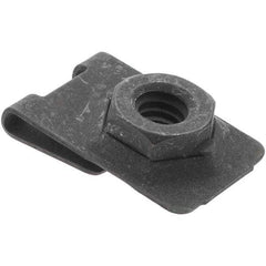 Value Collection - 1/4-20 Screw, 0.032 to 0.093" Thick, Spring Steel J Nut - 1/2" Center Edge, Black Phosphate Finish - Apex Tool & Supply
