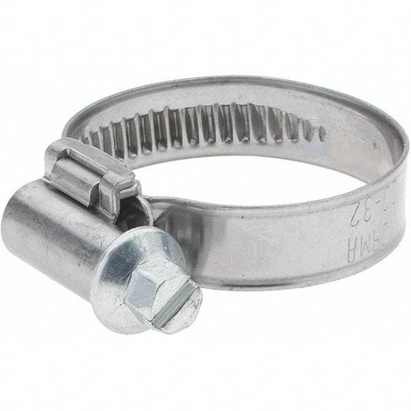 Value Collection - 20 to 32mm Diam, Stainless Steel Worm Drive Clamp - 9mm Wide - Apex Tool & Supply