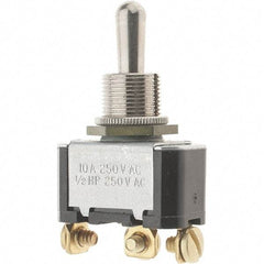 Value Collection - SPDT On-Off-On Toggle Switch - Screw Terminal, Bat Handle Actuator - Apex Tool & Supply