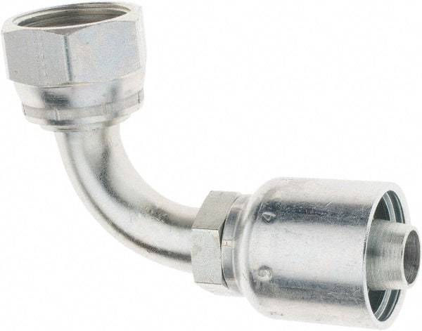 Parker - 1-5/16-12 Female JIC Steel Hydraulic Hose 90° Elbow - -12 Hose Size, 3/4" Hose Diam - Apex Tool & Supply