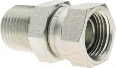 Parker - 1/2-14 Male NPTF Steel Hydraulic Hose Swivel - 5,000 psi, -8 Hose Size, 1/2" Hose Diam - Apex Tool & Supply