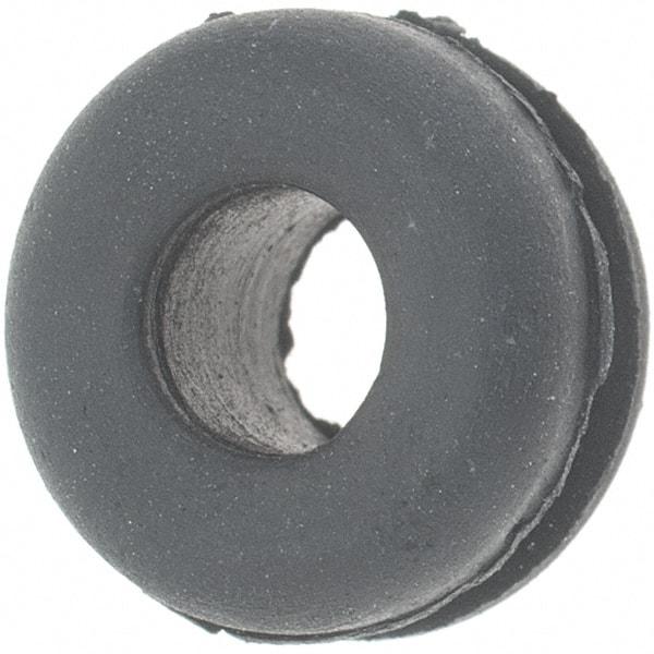 Value Collection - 3/8" OD, 3/16" Thick Grommet - Rubber, 1/4" Slot Diam x 1/16" Slot Width - Apex Tool & Supply
