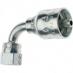 Parker - 1/2-20 Female JIC Steel Hydraulic Hose Female JIC Swivel & 90° Elbow - -4 Hose Size, 1/4" Hose Diam - Apex Tool & Supply
