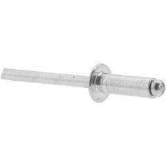 Made in USA - Dome Head Aluminum Open End Blind Rivet - Aluminum Mandrel, 1/4" to 3/8" Grip, 3/8" Head Diam, 9/16" Length Under Head, - Apex Tool & Supply