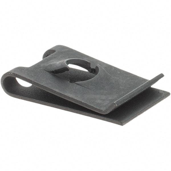 Value Collection - #10 Screw, 0.025 to 0.064" Thick, Spring Steel U Nut - Black Phosphate Finish - Apex Tool & Supply