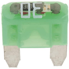 Value Collection - 30 Amp, 32 VDC, Automotive Fuse - 10.83" Long, Green, Littlefuse MIN030 - Apex Tool & Supply