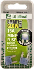 Value Collection - 15 Amp, 32 VDC, Automotive Fuse - 10.83" Long, Blue, Littlefuse MIN015 - Apex Tool & Supply