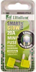 Value Collection - 20 Amp, 32 VDC, Automotive Fuse - 10.83" Long, Yellow, Littlefuse MIN020 - Apex Tool & Supply