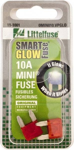 Value Collection - 10 Amp, 32 VDC, Automotive Fuse - 10.83" Long, Red, Littlefuse MIN010 - Apex Tool & Supply