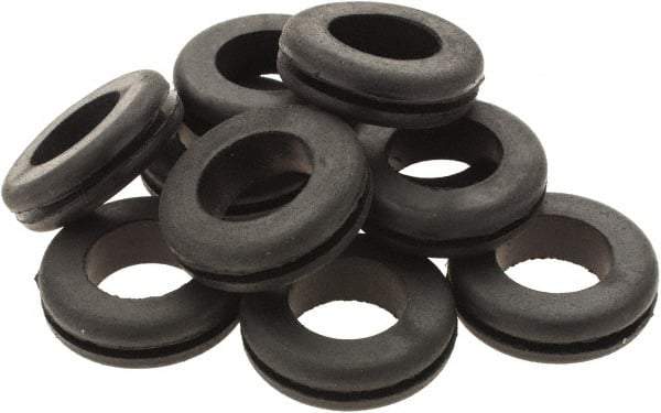 Value Collection - 1-3/32" OD, Grommet - Rubber, 27/32" Slot Diam x 1/16" Slot Width - Apex Tool & Supply