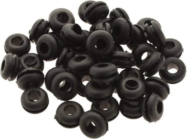 Value Collection - 7/16" OD, Grommet - Rubber, 9/32" Slot Diam x 1/16" Slot Width - Apex Tool & Supply