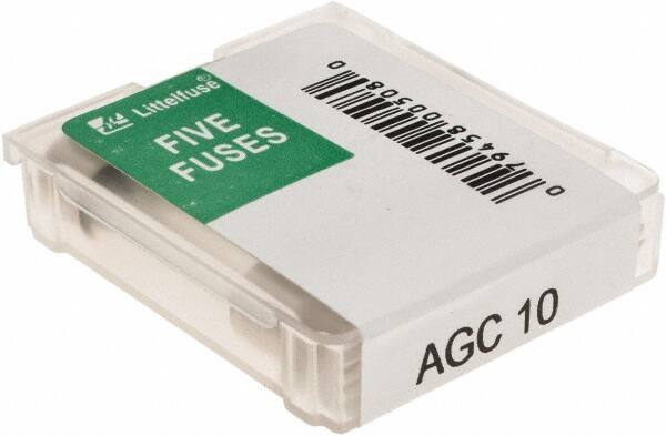 Value Collection - 32V AC/DC, 10 Amp, Fast-Acting Miniature Glass/Ceramic Fuse - 1-1/4" OAL, 1/4" Diam - Apex Tool & Supply