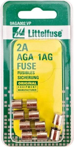 Value Collection - 32V AC/DC, 2 Amp, Fast-Acting Miniature Glass/Ceramic Fuse - 5/8" OAL, 1/4" Diam - Apex Tool & Supply