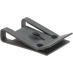 Value Collection - #6 Screw, 0.025 to 1/8" Thick, Spring Steel U Nut - 3/8" Center Edge, Black Phosphate Finish - Apex Tool & Supply