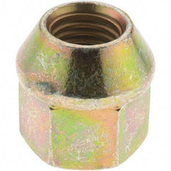 Value Collection - M12-1.5 Zinc Finish Wheel Nut - 19mm Hex, 23mm Overall Length, 60° Seat Angle - Apex Tool & Supply