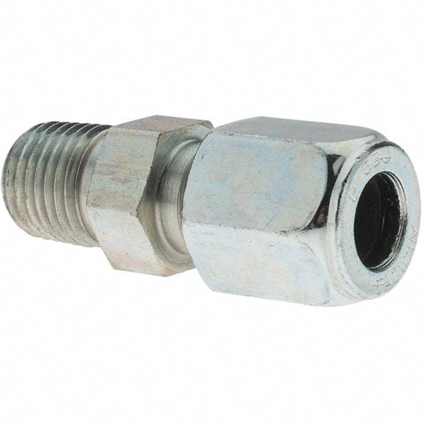 Parker - Metal Flareless Bite Tube 3/8" OD Male Connector - 1/4 NPTF - Apex Tool & Supply