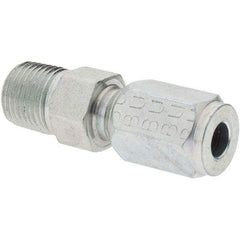 Parker - Metal Flareless Bite Tube 3/16" OD Male Connector - 1/8 NPTF - Apex Tool & Supply