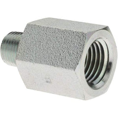 Parker - 1/8 Male Thread x 1/4 Female Thread, Steel Industrial Pipe Adapter - MNPTF x FNPTF, 6,000 psi - Apex Tool & Supply