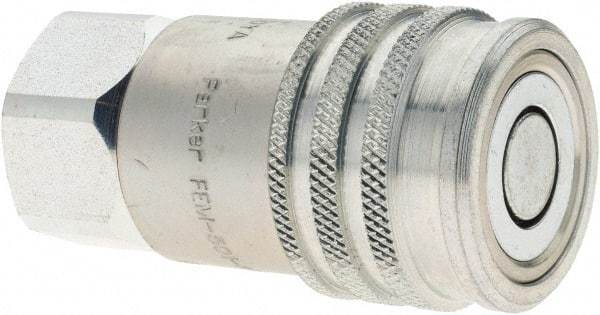 Parker - 1/2-14 NPSF Steel Hydraulic Hose Female Pipe Thread Coupler & No Lock Fitting - 3,625 psi - Apex Tool & Supply