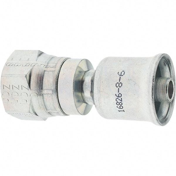 Parker - 3/4-16 Female JIC Steel Hydraulic Hose Female JIC 37°/SAE 45° Dual Flare Swivel - -5 Hose Size, 5/16" Hose Diam - Apex Tool & Supply