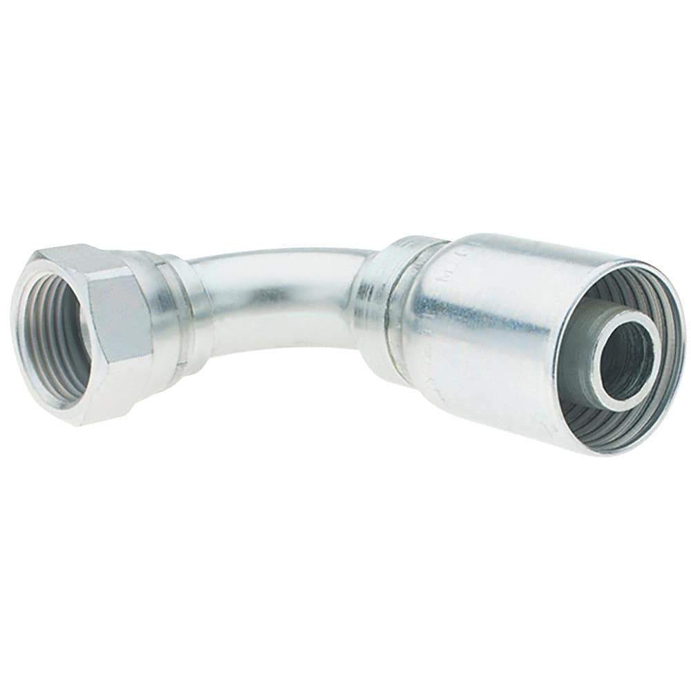 Parker - 1-1/16-12 Female JIC Steel Hydraulic Hose Female JIC Swivel & 90° Elbow - -12 Hose Size, 3/4" Hose Diam - Apex Tool & Supply