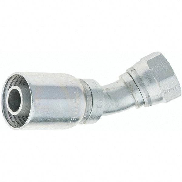 Parker - 1-1/16-12 Female JIC Steel Hydraulic Hose Female JIC Swivel & 45° Elbow - -12 Hose Size, 3/4" Hose Diam - Apex Tool & Supply