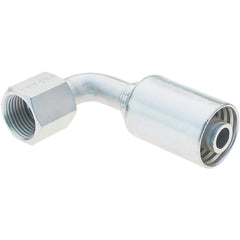 Parker - 3/4-16 Female JIC Steel Hydraulic Hose Female JIC Swivel & 90° Elbow - -8 Hose Size, 1/2" Hose Diam - Apex Tool & Supply
