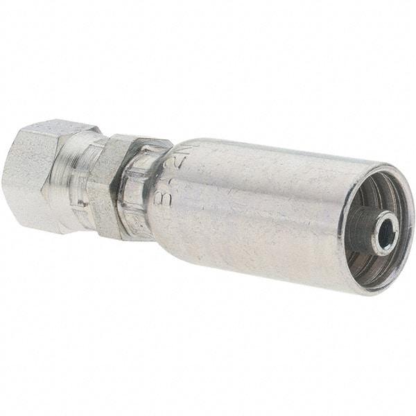 Parker - 1/2-20 Female JIC Steel Hydraulic Hose Female JIC 37° Swivel & Straight Fitting - -4 Hose Size, 1/4" Hose Diam - Apex Tool & Supply
