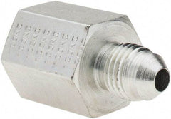 Parker - 1/4" Tube OD, 37° Steel Flared Tube Female Adapter - 1/4-18 NPTF, Flare x NPTF Ends - Apex Tool & Supply