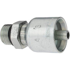 Parker - 9/16-18 Male ORB Steel Hydraulic Hose Male Rigid Fitting - -4 Hose Size, 1/4" Hose Diam - Apex Tool & Supply