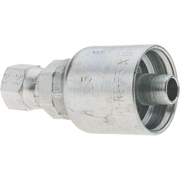 Parker - 1/4 Thread Hydraulic Hose Fitting - -6 Hose Size, 3/8" Hose Diam - Apex Tool & Supply