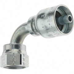 Parker - 11/16-16 Seal-Lok Hydraulic Hose Female Seal-Lok Swivel 90° Elbow & Short Drop - -4 Hose Size, 1/4" Hose Diam - Apex Tool & Supply