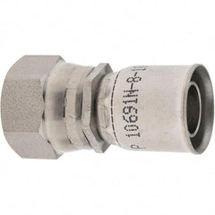 Parker - 3/4-16 Female JIC Stainless Steel Hydraulic Hose Female JIC 37° Swivel & Straight Fitting - -10 Hose Size, 5/8" Hose Diam - Apex Tool & Supply