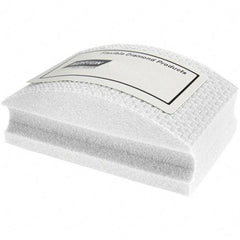 Norton - Ultra Fine Grade, 800 Grit, Diamond Hand Pad - White, 2-1/8" Wide x 3-1/2" Long x 1-1/2" Thick, Nonwoven - Apex Tool & Supply