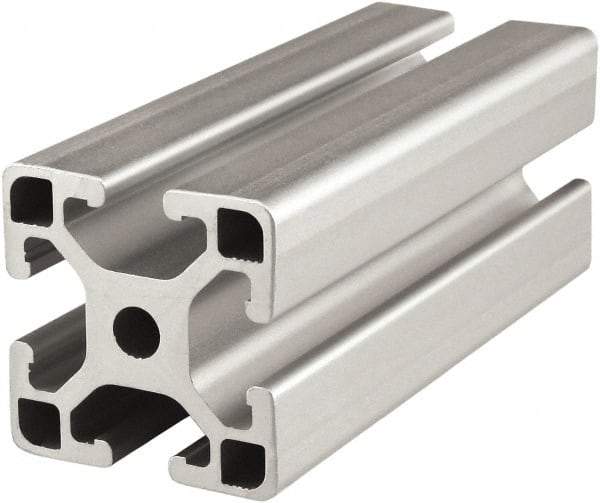 80/20 Inc. - 4 Meters Long x 40 mm Wide x 40 mm Deep, T-Slotted Aluminum Extrusion - Clear Anodized Finish - Apex Tool & Supply