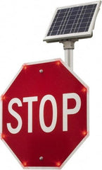 TAPCO - "Stop", 36" Wide x 36" High, Metal Stop & Yield Signs - White on Red, Diamond Grade Reflectivity, Octagon, Post Mount - Apex Tool & Supply
