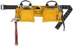 DeWALT - 29 to 46" Waist Apron - 12 Pocket, Yellow, Leather - Apex Tool & Supply